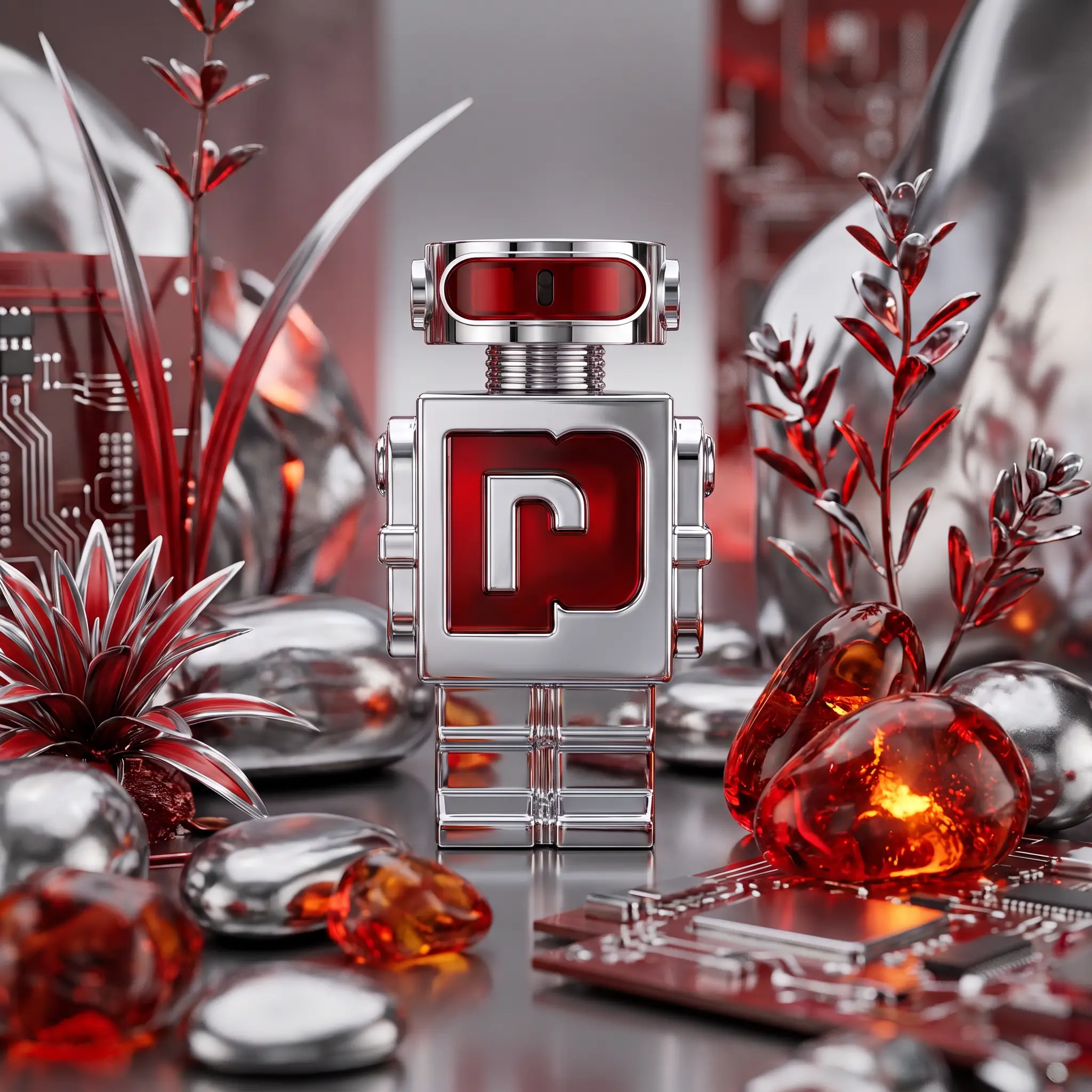 Paco Rabanne Phantom In Red Parfum Elixir - styled