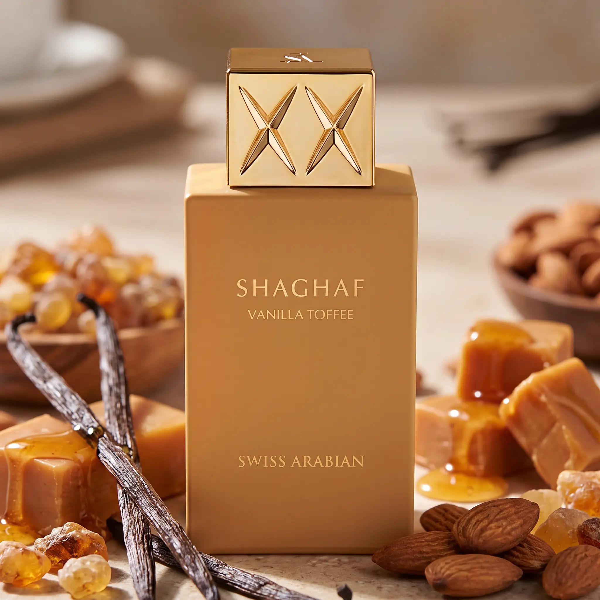 Swiss Arabian Shaghaf Vanilla Toffee Eau de Parfum - styled