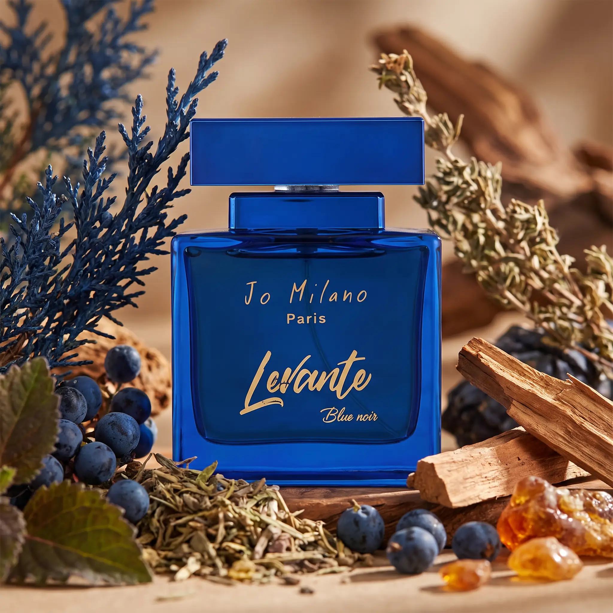 Jo Milano Paris Levante Blue Noir Eau de Parfum - styled